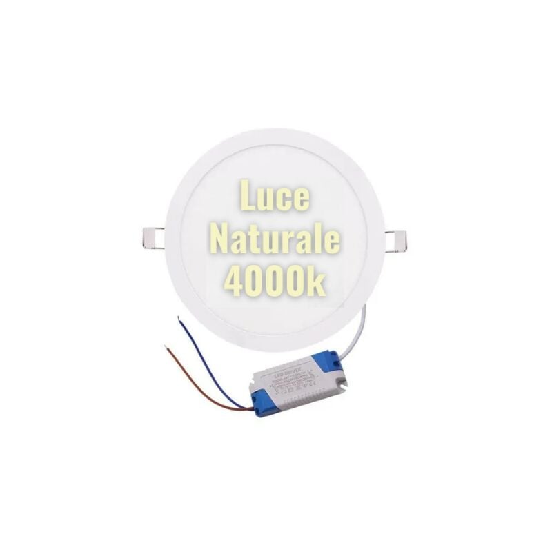 foto del prodotto pannello led 20w 225mm tondo bianco luce naturale 4000k asia led