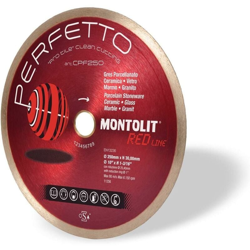 foto del prodotto disco diamantato 350 mm montolit cpf350 per gres ceramica delicata vetro marmo granito