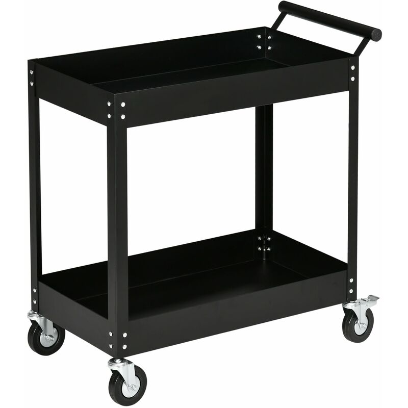 foto del prodotto carrello porta attrezzi utensili da lavoro 84,5x38x84 cm in acciaio nero