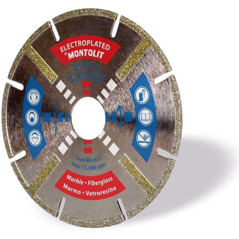 foto del prodotto montolit disco diamantato 115 mm electroplated ed115 per marmo fibre di vetro vetroresina