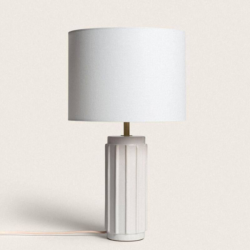 foto del prodotto ledkia lampada da tavolo ceramica corbusier bianco