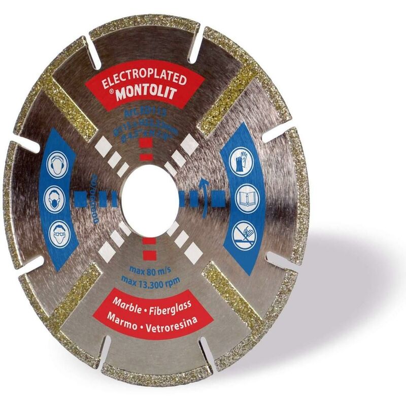 foto del prodotto disco diamantato 180 mm montolit electroplated ed180 per marmo fibre di vetro vetroresina