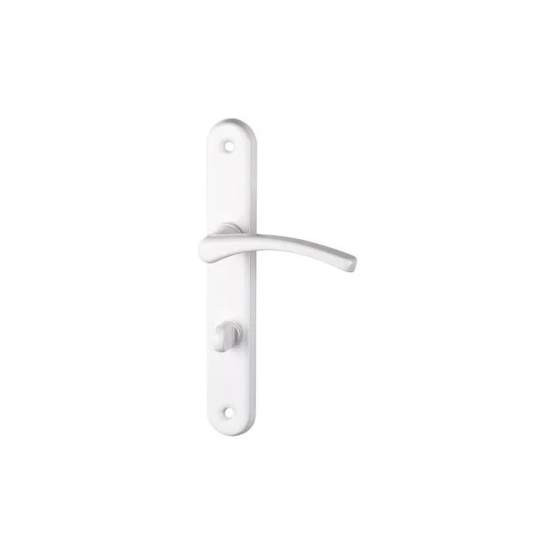 immagine 0 del prodotto maniglia per porta in alluminio bianco eva su piastra di chiusura.