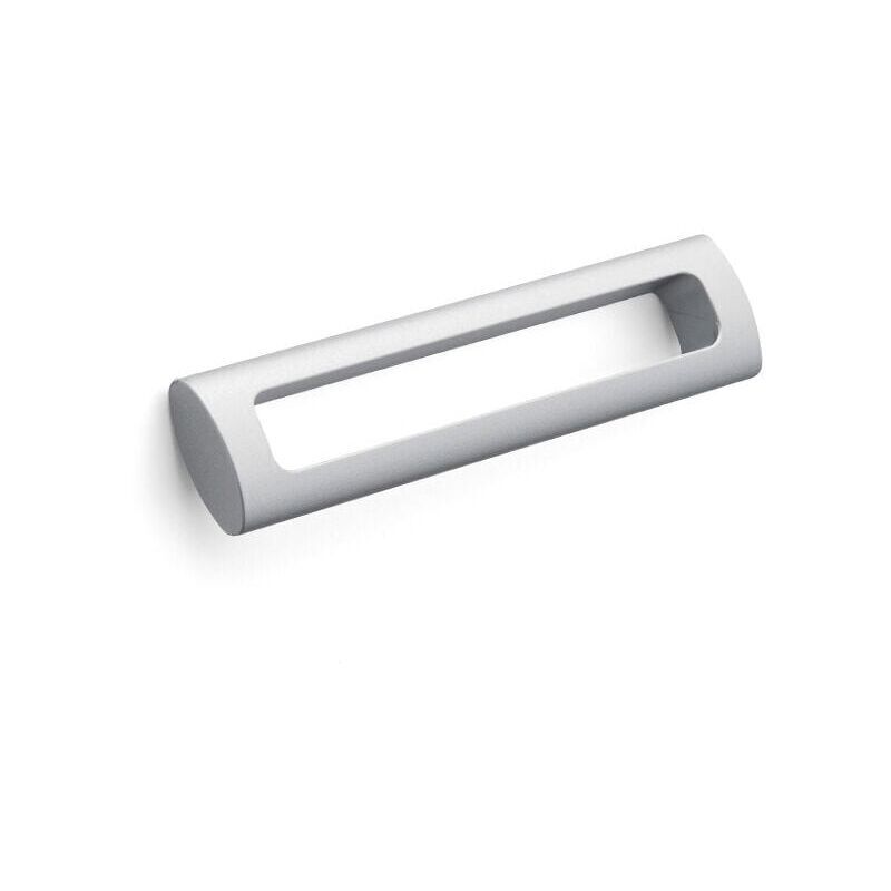 foto del prodotto maniglia sporgente con spazio vuoto centrale effetto alluminio 140x32x14mm 393 agor 