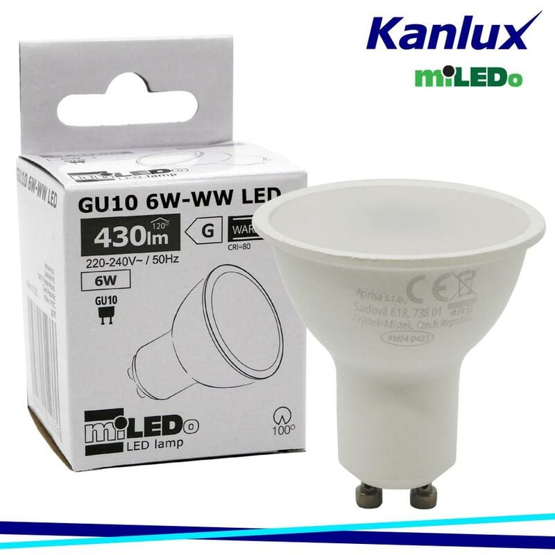 foto del prodotto lampadina gu10 led 6w 4000k kanlux luce naturale