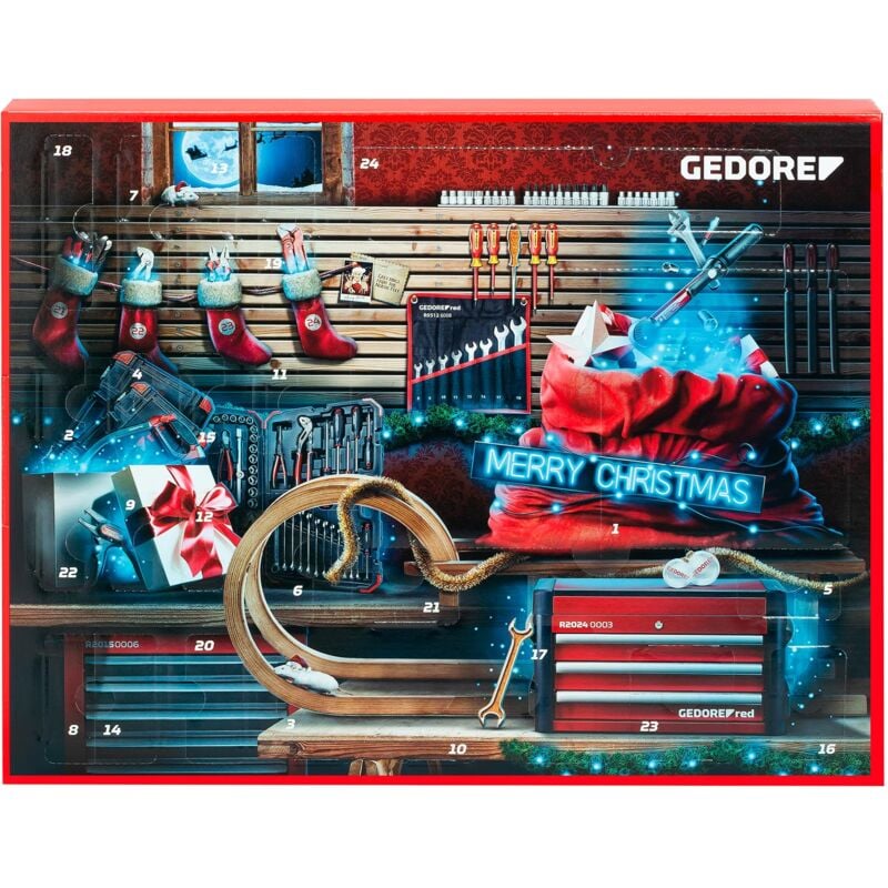 foto del prodotto gedore 3304901 red r33003044 calendario dell avvento 2023, 44 pezzi, calendario dell avvento da uomo, regalo per uomini, calendario dell avvento con