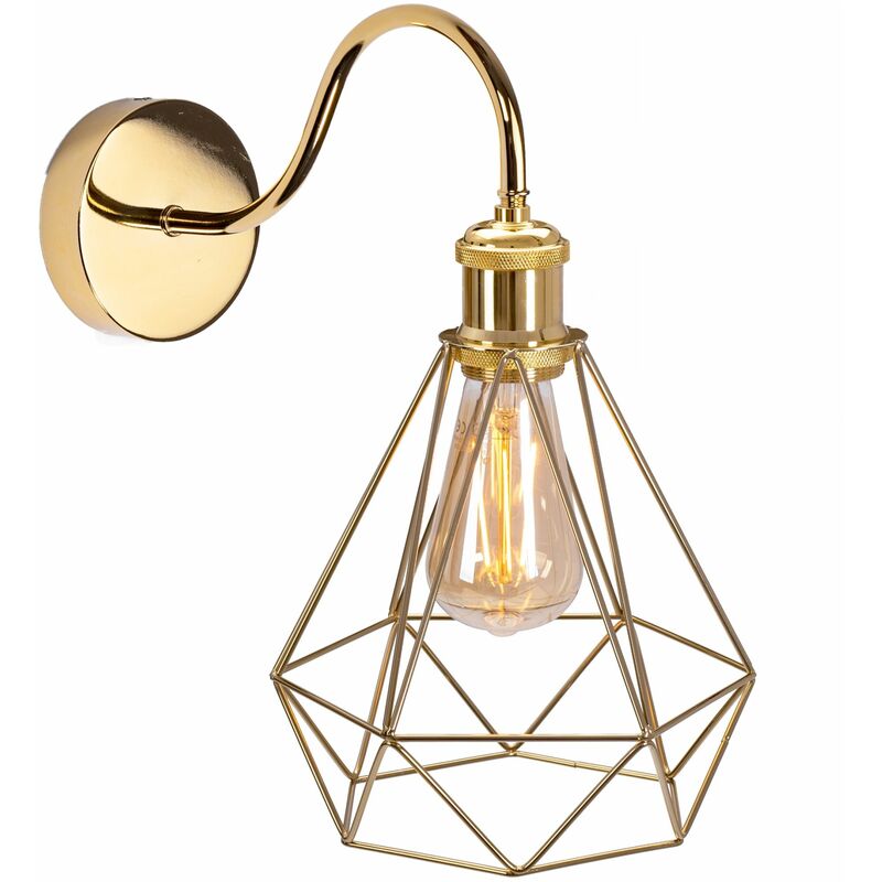 foto del prodotto applique da parete 392229 loft oro 1 punti luce e27 20x28,5x20cm