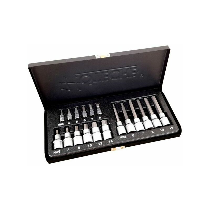 immagine 0 del prodotto kit set inserti chiavi 18 pz bussole chiavi esagonali 1 4 1 2 in valigia203201
