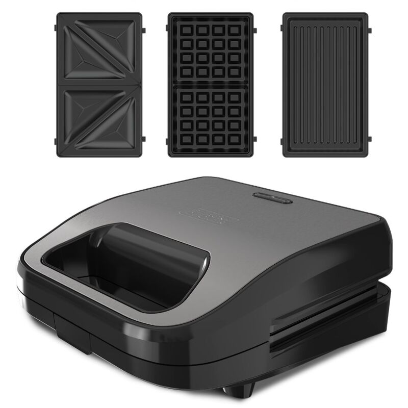 foto del prodotto black decker grill sandwich waffle 750w grigio bxsa754e black decker