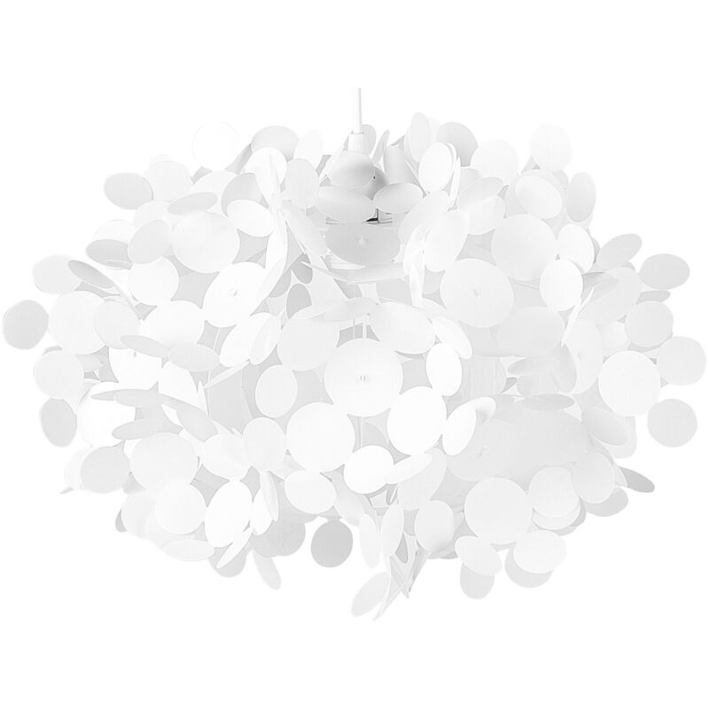 foto del prodotto beliani lampadario con paralume decorativo irregolare bianco lamone