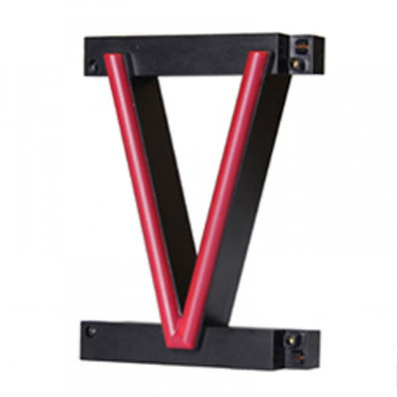 foto del prodotto greenice lettera led neon v larghezza 108mm altezza 161mm sfondo 38mm