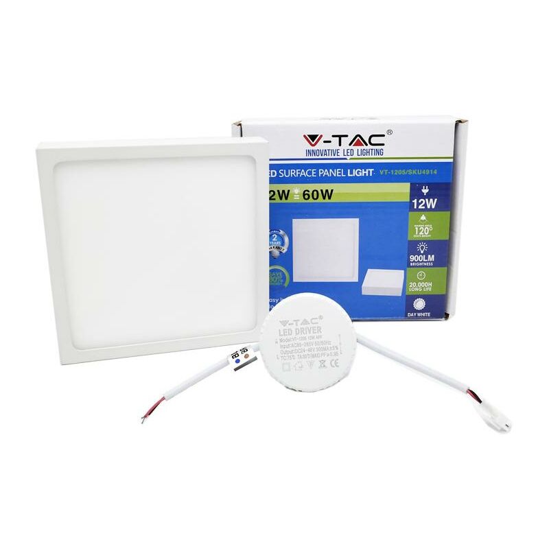 foto del prodotto 12w pannello led montato superficie premium quadrato bianco naturale 4000k luce naturale