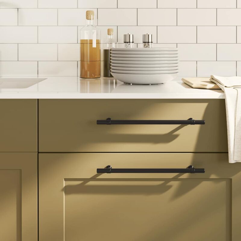 foto del prodotto vidaxl maniglie per mobili 5pz nere 224mm in acciaio inox