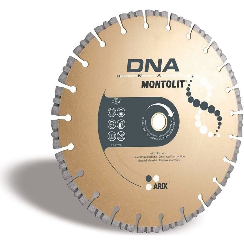 foto del prodotto montolit disco diamantato 350 mm dna lxr350 per calcestruzzo edilizia materiali abrasivi granito