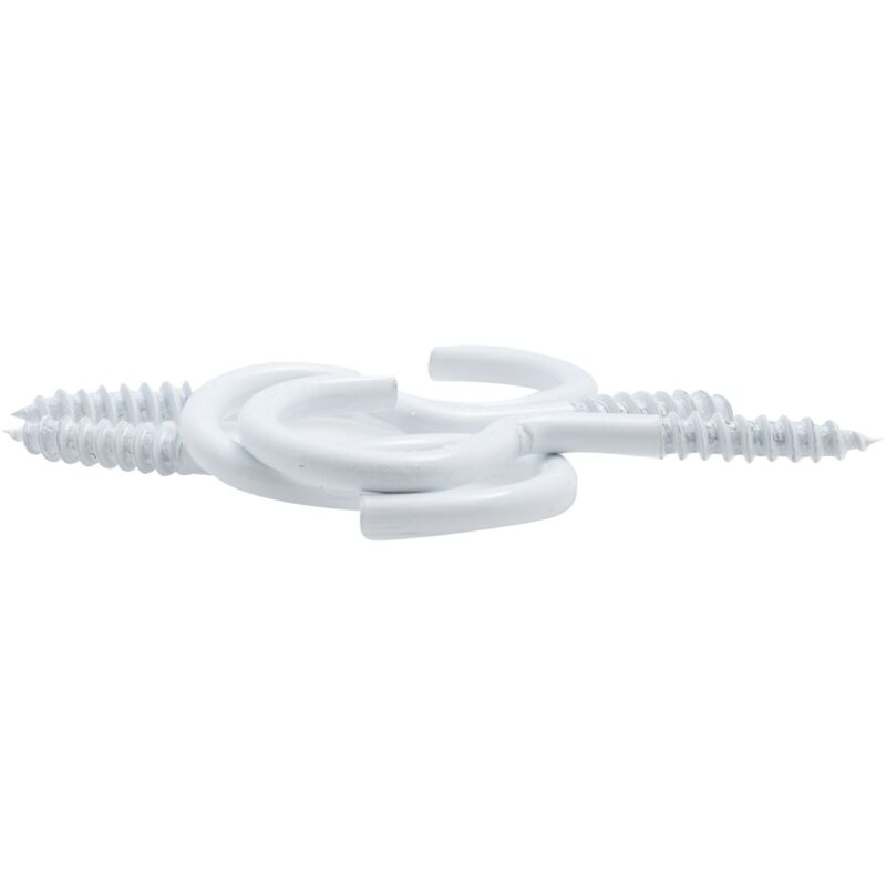 foto del prodotto gancio a vite bianco plastificato per legno viswood3,5x20mm lotto di 8 ganci 