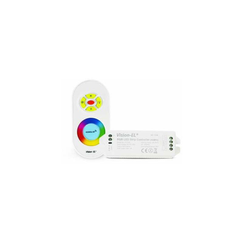 immagine 0 del prodotto vision el kit controller led dimmerabile rf e telecomando dc12 24v 216w max ip20 rgb