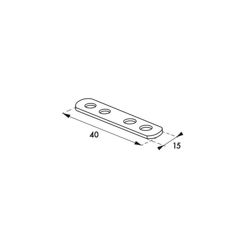 foto del prodotto piastra, staffa lineare 40x15mm, acciaio zincato thirard