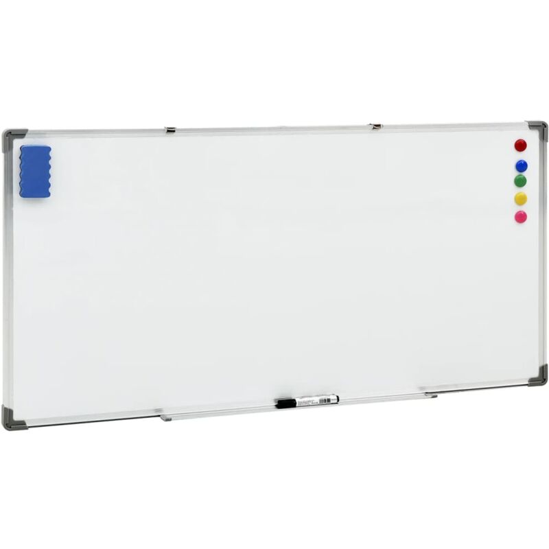 foto del prodotto vidaxl lavagna magnetica bianca 110x60 cm in acciaio professionale