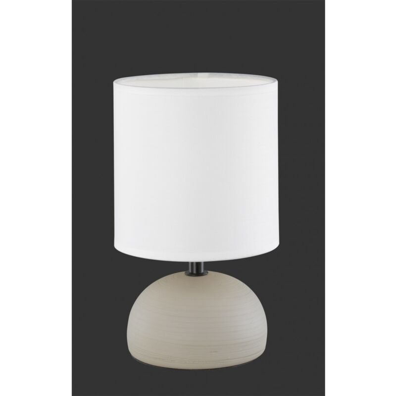 foto del prodotto iperbriko lumetto moderno ceramica cappuccino paralume bianco luci 14 cm trio lighting
