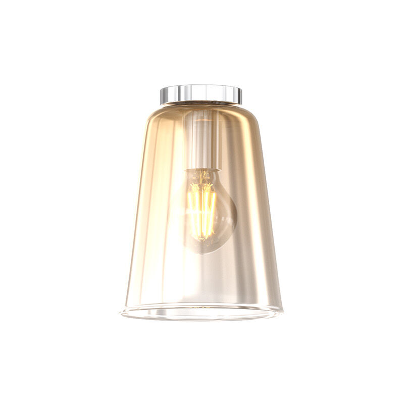 foto del prodotto top light plafoniera contemporanea shaded metallo cromo vetro ambra 1 luce e27