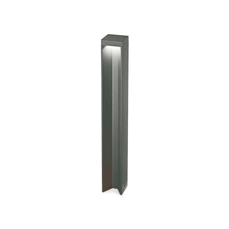 foto del prodotto paletto da esterno moderna kurt metallo antracite led 12w 4000k luce naturale