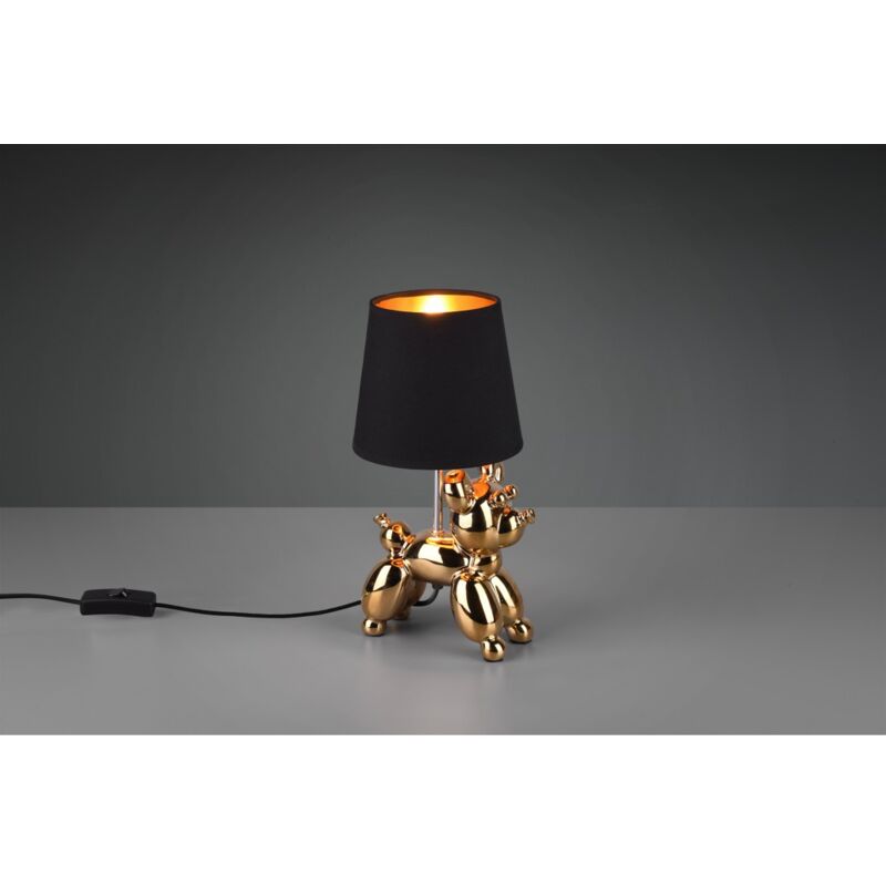 foto del prodotto iperbriko lampada da tavolo bello oro paralume nero l33 cm trio lighting
