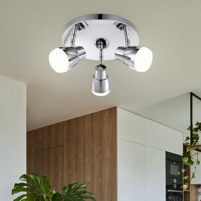 foto del prodotto faretto plafoniera plafoniera soggiorno lampada corridoio, 3 luci spot orientabili, led 5w 320lm bianco caldo, dxh 24x15cm