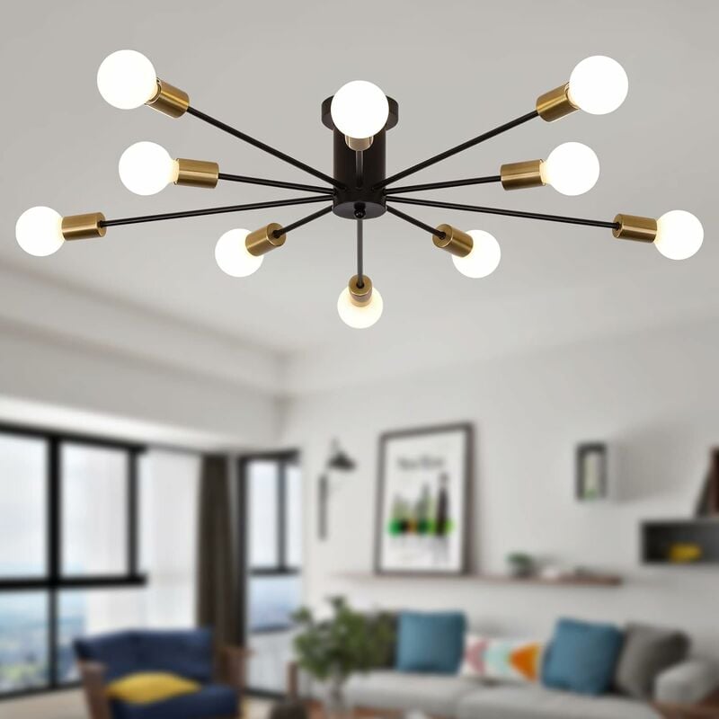 foto del prodotto ganeed plafoniera moderna sputnik, 10 luci sputnik sputnik industrial chandelier plafoniera semi incasso per soggiorno cucina camera da letto