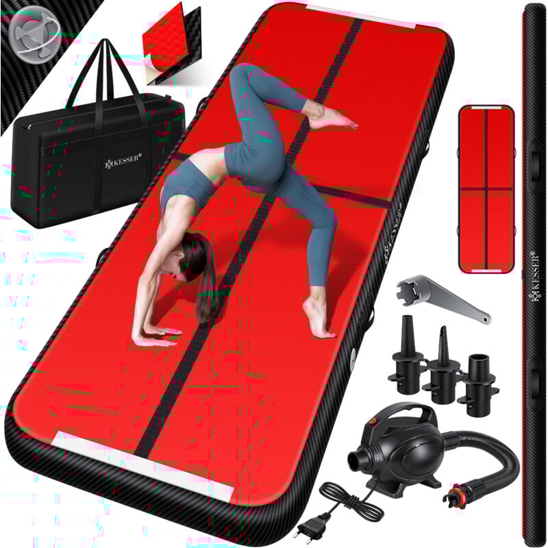 foto del prodotto kesser gym mat tappetino gonfiabile airtrack tappetino da ginnastica 3 4 5 6m incl. borsa per il trasporto e pompa d aria elettrica tappetino da