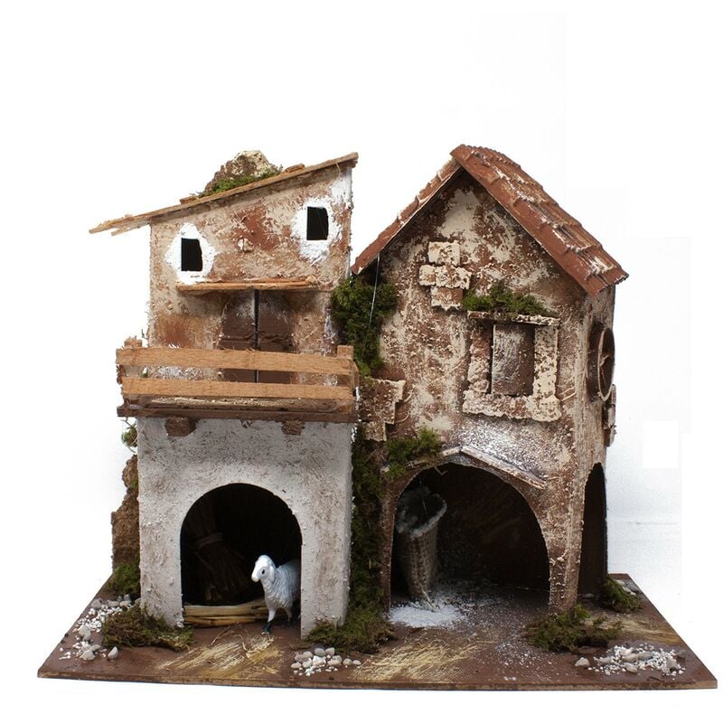 foto del prodotto rossi rosa casolare per presepe 28x15 cm casette rurali 11300