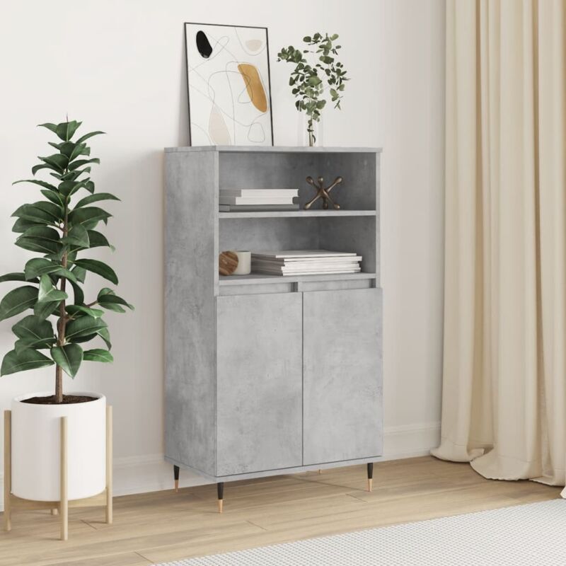 foto del prodotto vidaxl credenza grigio cemento 60x36x110 cm in legno multistrato