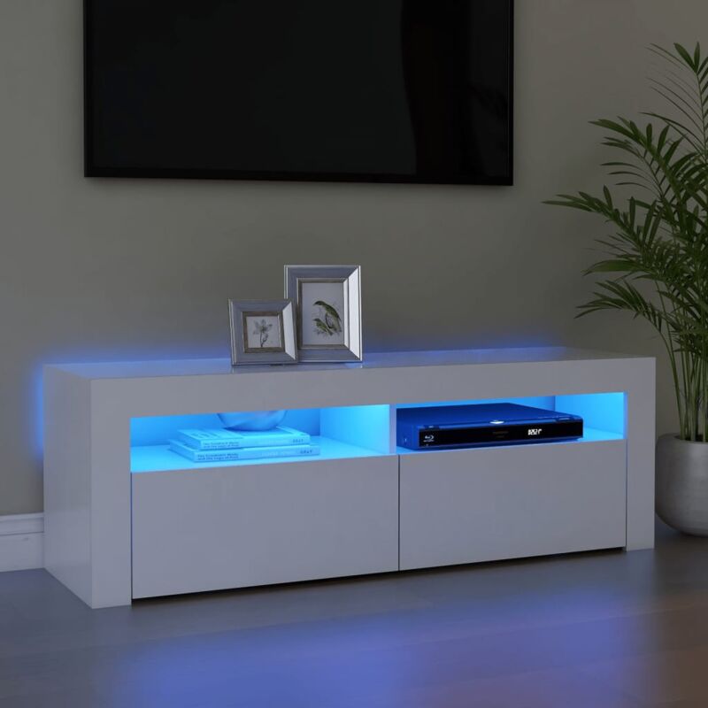 foto del prodotto mobile porta tv con luci led,mobili tv,supporto per tv da soggiorno bianco 120x35x40 cm nviw75360 bonnevie