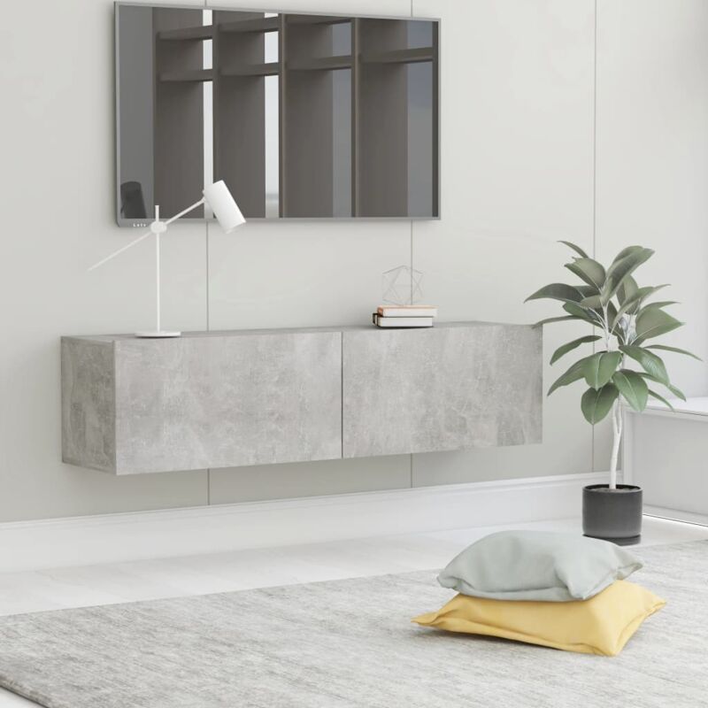 foto del prodotto mobile tv,mobile porta tv salotto,supporto per tv da soggiorno grigio cemento 120x30x30 cm in truciolato nviw70698 bonnevie