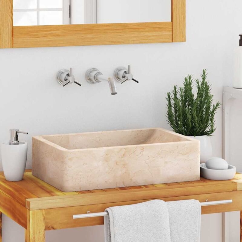 foto del prodotto furniture limited lavello 45x30x12 cm marmo lucido crema
