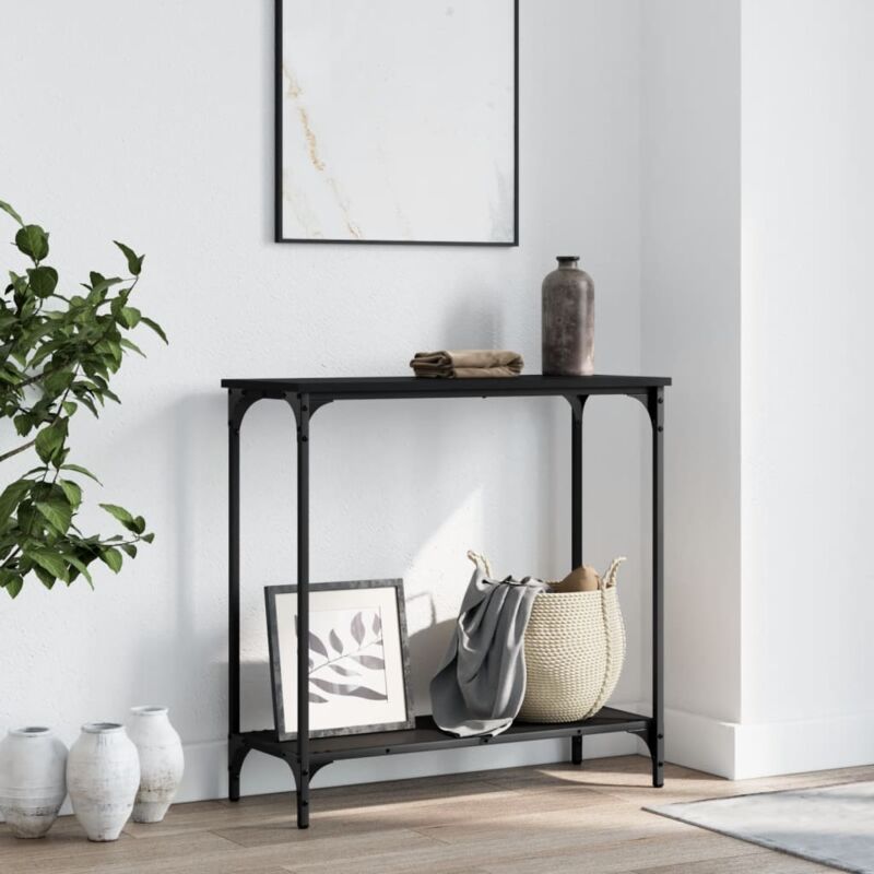 foto del prodotto furniture limited tavolino consolle nero 75x30,5x75 cm in legno