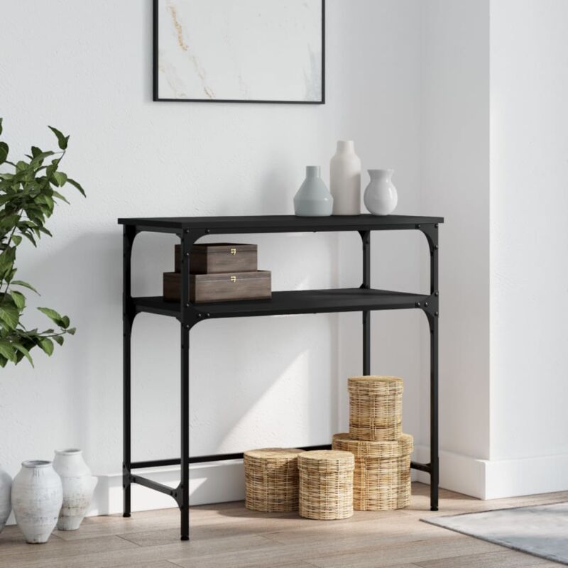 foto del prodotto furniture limited tavolino consolle nero 75x35,5x75 cm in legno