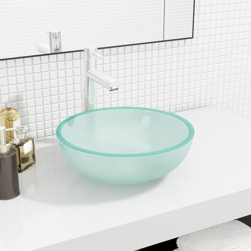 foto del prodotto furniture limited lavandino in vetro temperato 35x12 cm