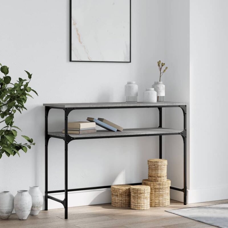 foto del prodotto furniture limited tavolino consolle grigio sonoma 100x35,5x75cm