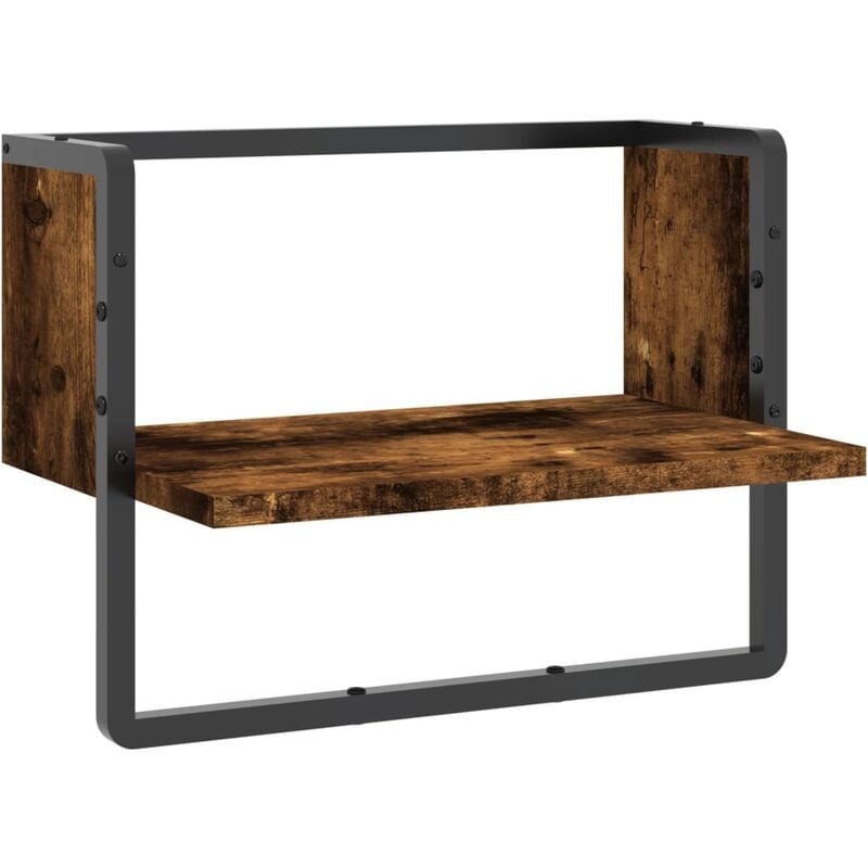 foto del prodotto mensola a parete con asta rovere fumo 40x25x30 cm vidaxl