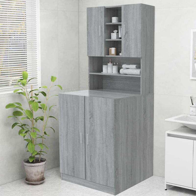 foto del prodotto furniture limited mobile per lavatrice grigio sonoma