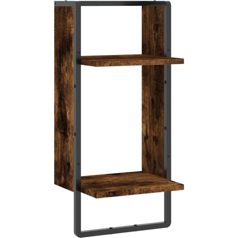 foto del prodotto mensola da parete con asta rovere fumo 30x25x65 cm vidaxl