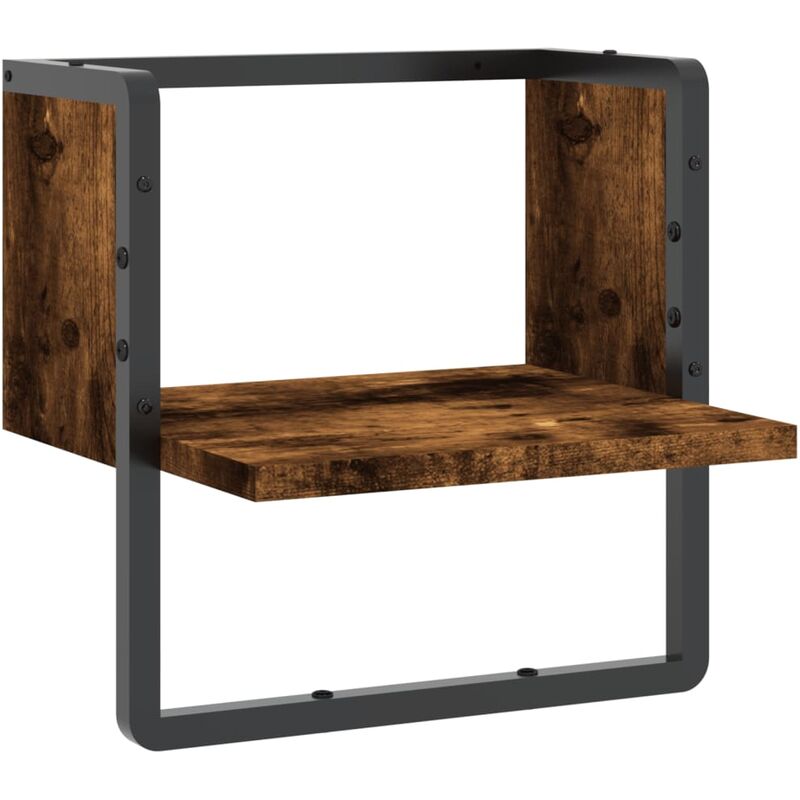 foto del prodotto mensola a parete con asta rovere fumo 30x25x30 cm vidaxl
