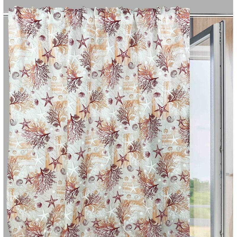 foto del prodotto tenda loneta mare marino coralli rosso cm. 150x280 made in italy