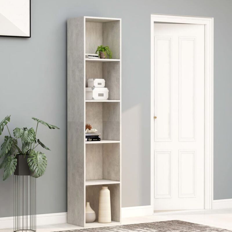 foto del prodotto jinlefu furniture limited libreria grigio cemento 40x30x189 cm in legno