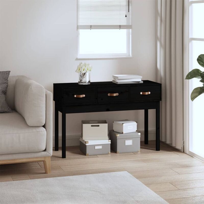 foto del prodotto furniture limited tavolo consolle nero 114x40x75 cm in legno