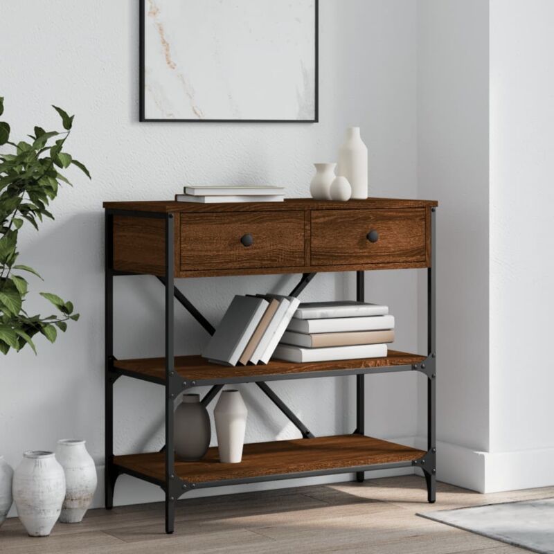 foto del prodotto furniture limited tavolino consolle rovere marrone 75x34,5x75cm