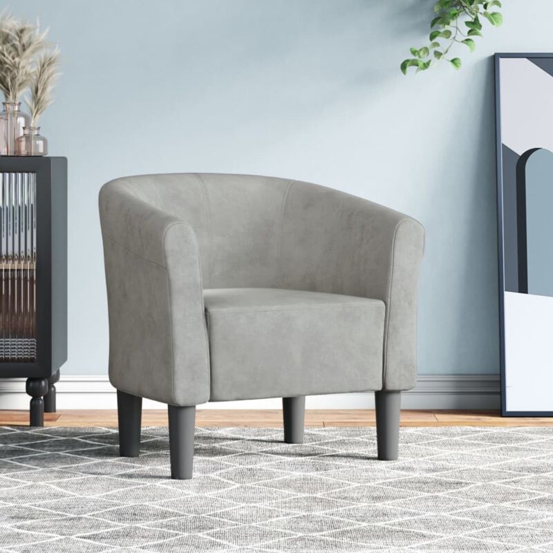foto del prodotto prolenta premium furniture limited poltrona cabriolet grigio chiaro in velluto