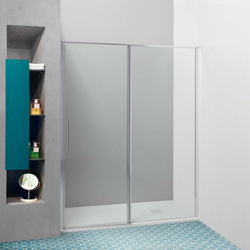 foto del prodotto porta doccia oslo battente a nicchia 130 cm altezza 200 cm cristallo 6 mm