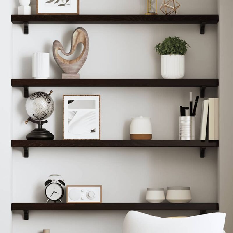 foto del prodotto furniture limited ripiano muro marrone scuro 80x10x4 cm
