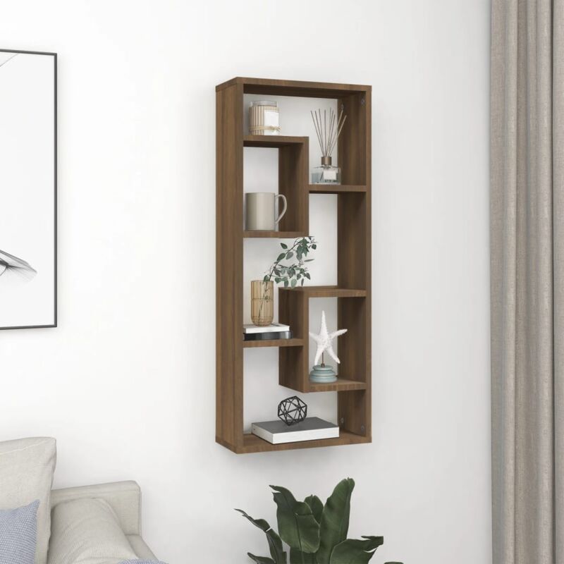 foto del prodotto furniture limited mensola a muro rovere marrone 36x16x90 cm in